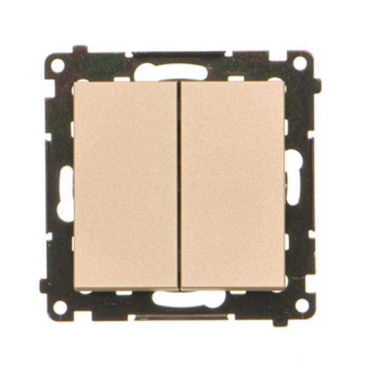 Wyłącznik podwójny Simon 55 - szampański mat