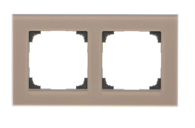 Kontakt Simon Ramka podwójna Nature Simon 55 - szkło mrożone beżowe