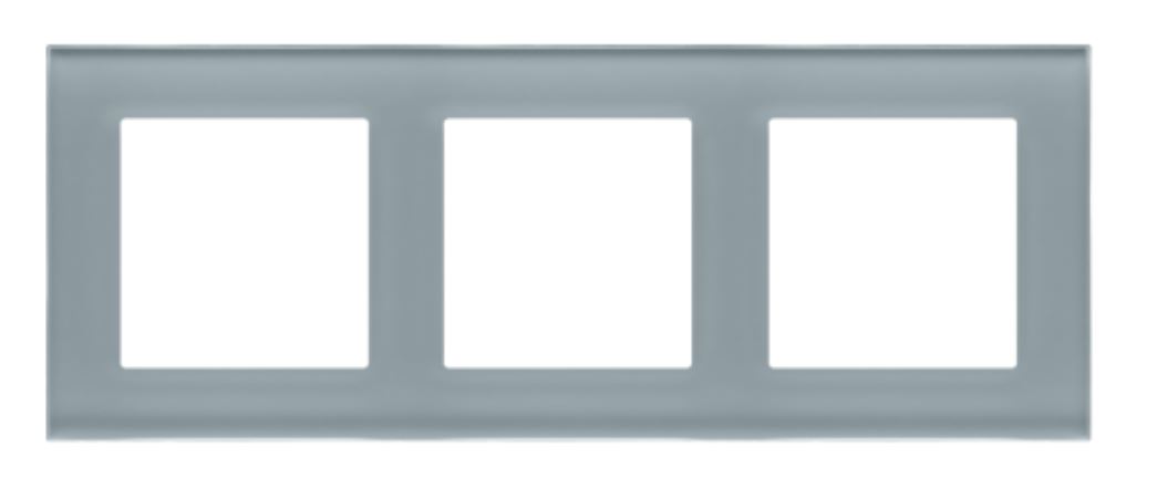 Kontakt Simon Ramka potrójna Nature Simon 55 - szkło mrożone szare