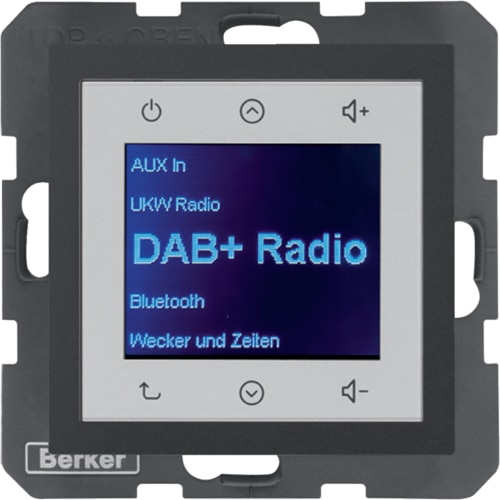 Berker Radio podtynkowe Bluetooth Dab+ B.3/B.7/B.Kwadrat - antracyt mat, bez głośnika