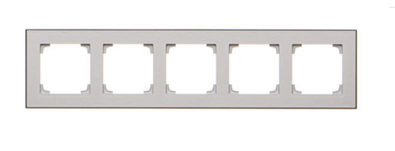Kontakt Simon Ramka pięciokrotna DUO Simon 55 - aluminium podstawa czarna