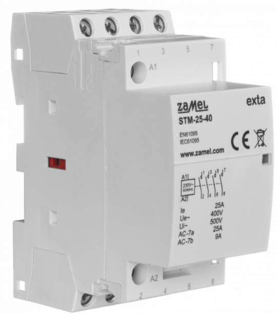 Stycznik modułowy Zamel STM-25-40 25A, 4xNO, 230V AC