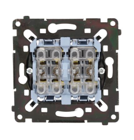 Mechanizm wyłącznika podwójnego krzyżowego z podświetleniem Simon 55