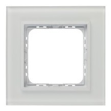 Ospel Ramka  pojedyncza SONATA szronione szkło 4mm - biały/biała