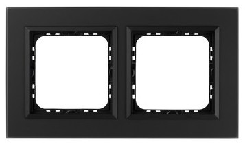 Ospel Ramka  podwójna SONATA szronione szkło 4mm - czarny/czarny