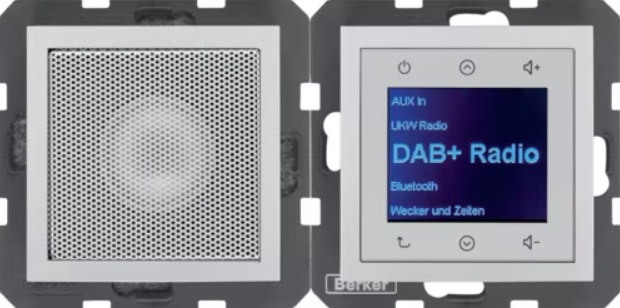 Berker Radio podtynkowe Bluetooth, Dab+ B.3/B.7/B.Kwadrat - aluminium