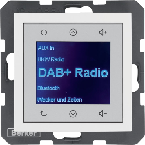 Berker Radio podtynkowe Bluetooth Dab+ B.3/B.7/B.Kwadrat -biały połysk, bez głośnika