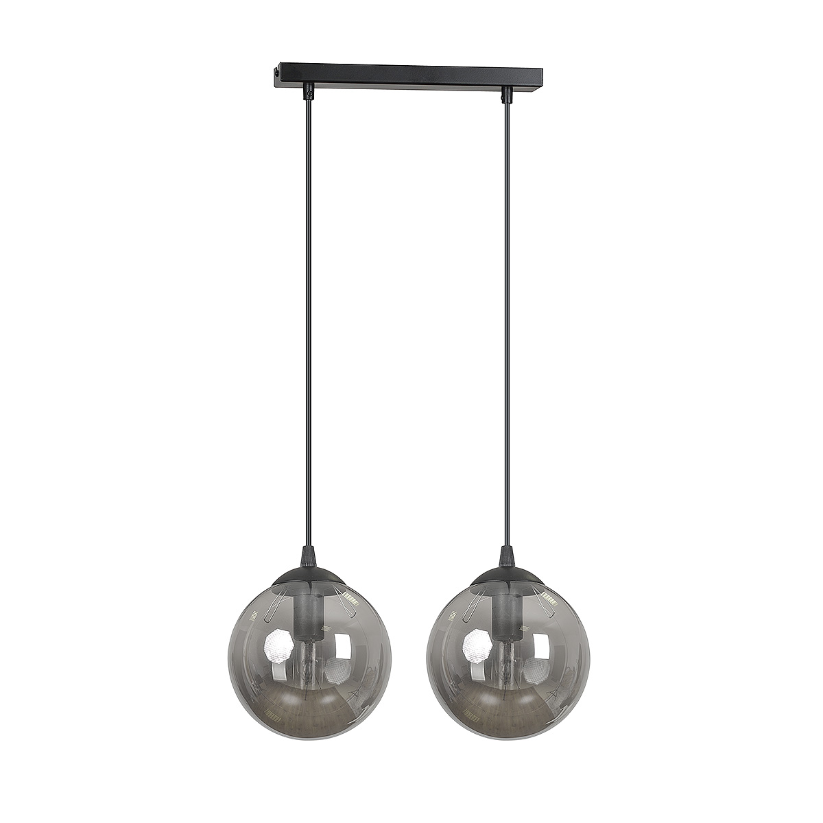 Lampa wisząca COSMO 2 BL 2xE14 - czarny/dymiony