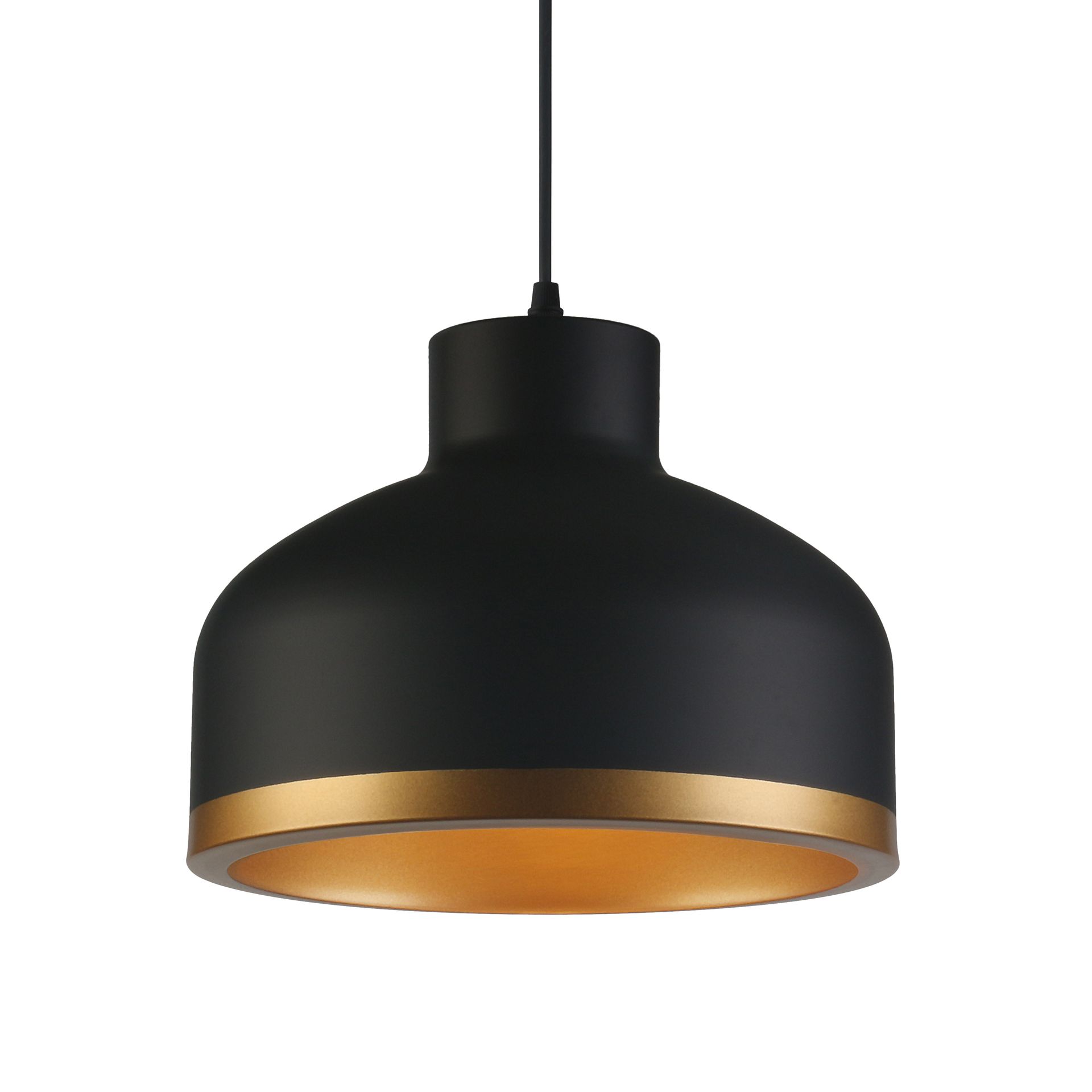Lampa wisząca GOLDI Ø30 E27 - czarny/złoty