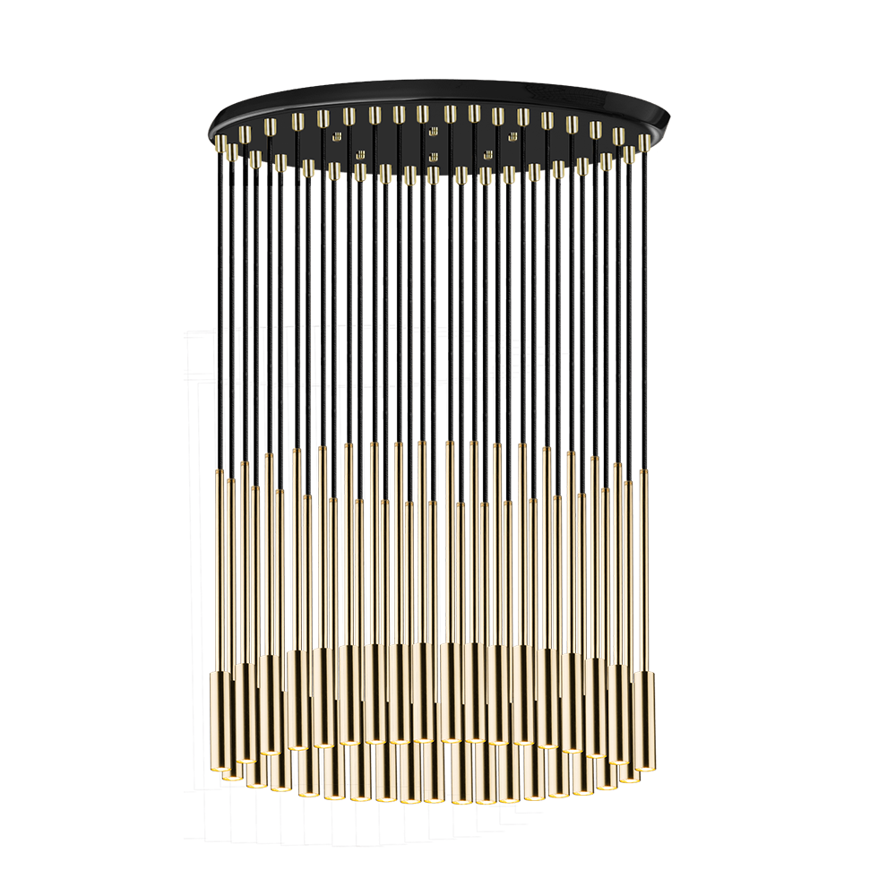 Lampa wisząca LARA 35xG9- czarny/mosiądz połysk