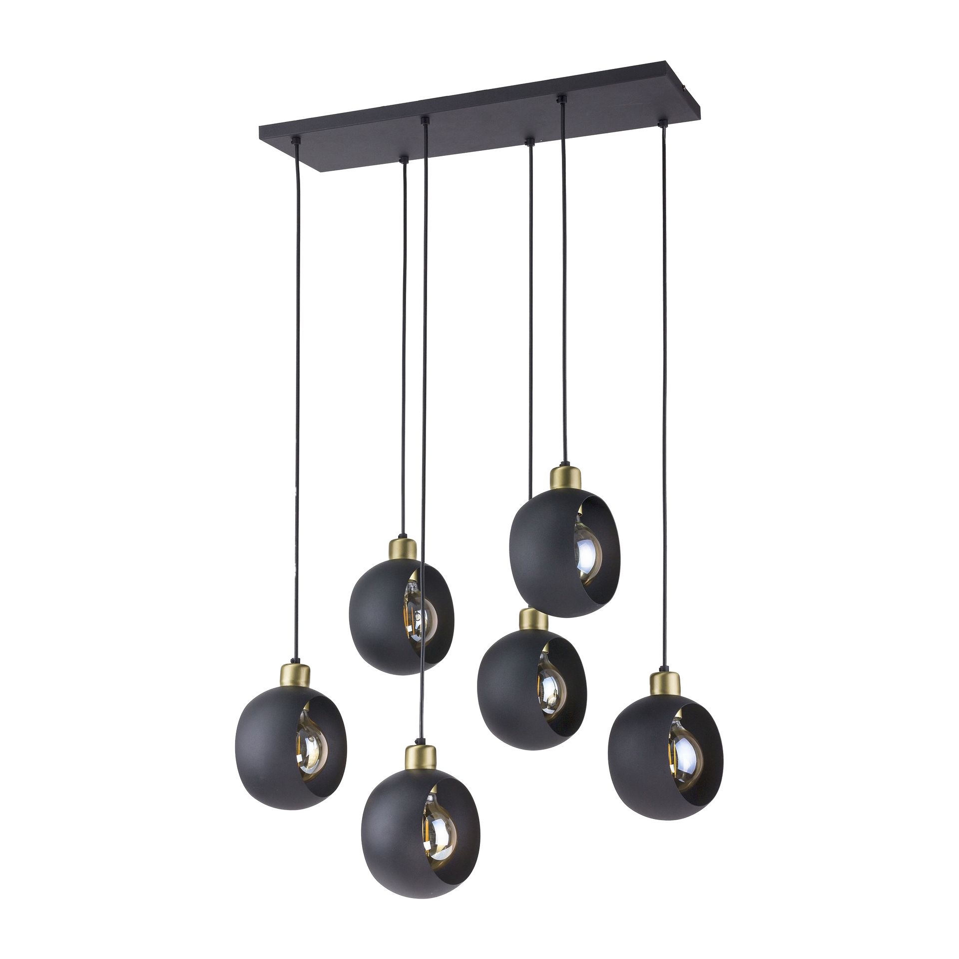 Lampa wisząca JALA 6P 6xE27 - czarny/patyna