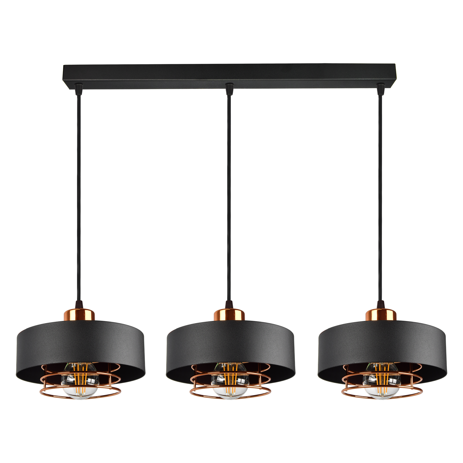 Lampa wisząca CHIRO 3xE27 - czarny/miedziany