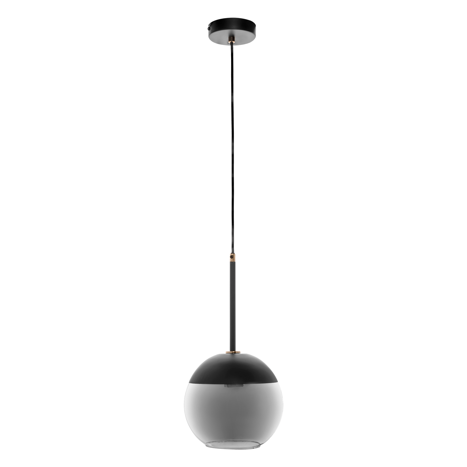 Lampa wisząca LARA 1P E27 - czarny/srebrny