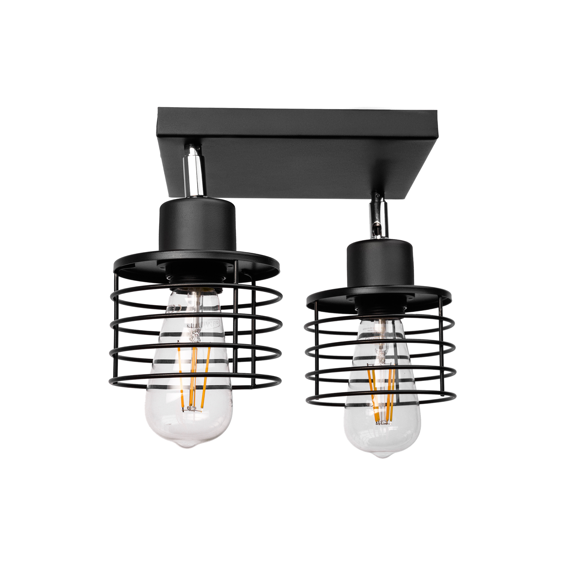 Lampa sufitowa ISLA kwadrat 2xE27 - czarny