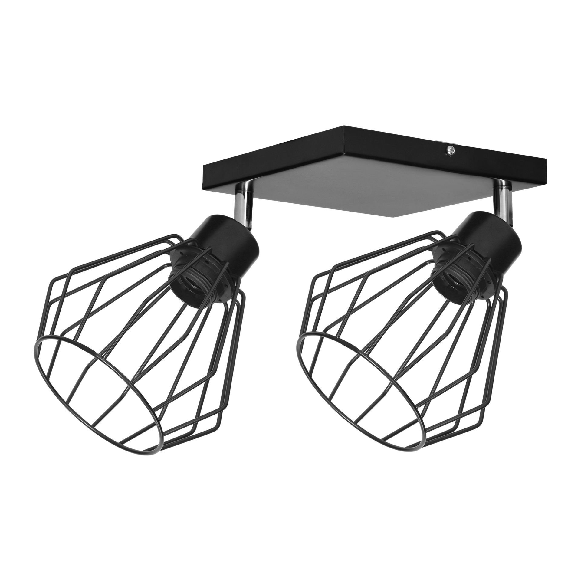 Lampa sufitowa PINO kwadrat 2xE27 - czarny