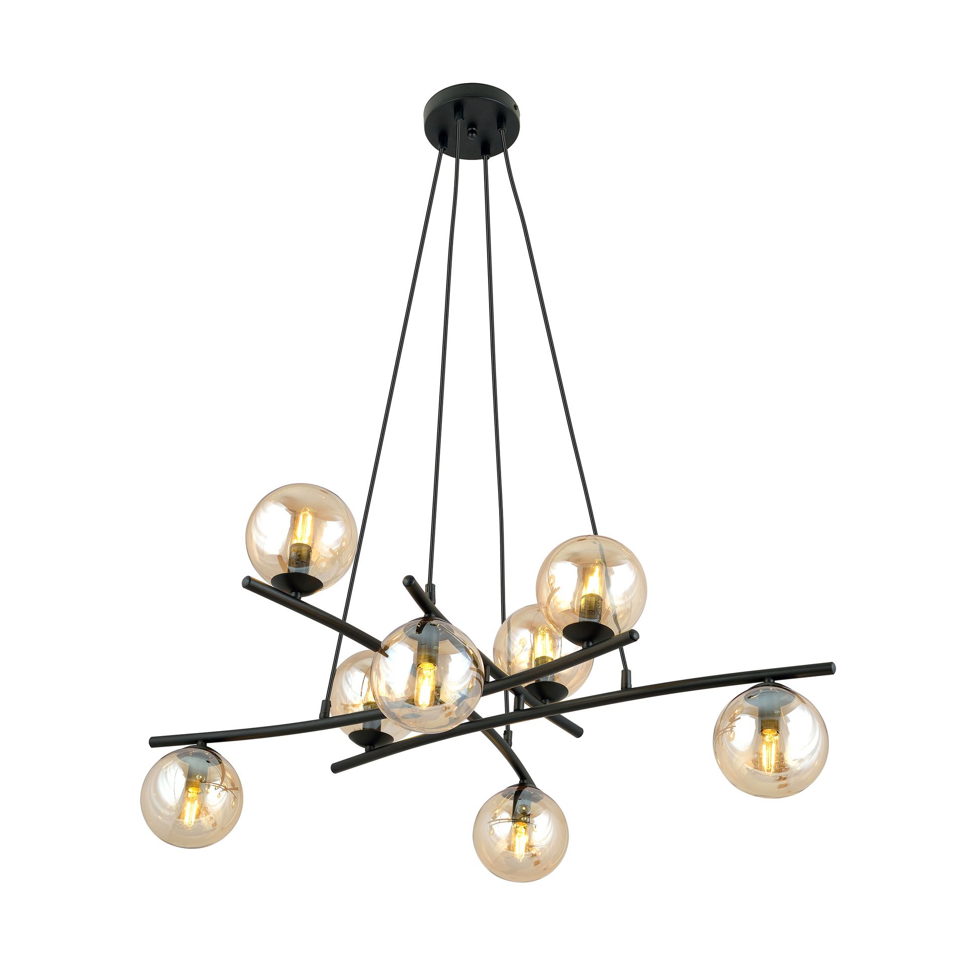 Lampa wisząca ESSA 8 8xE14 - czarny/miodowy
