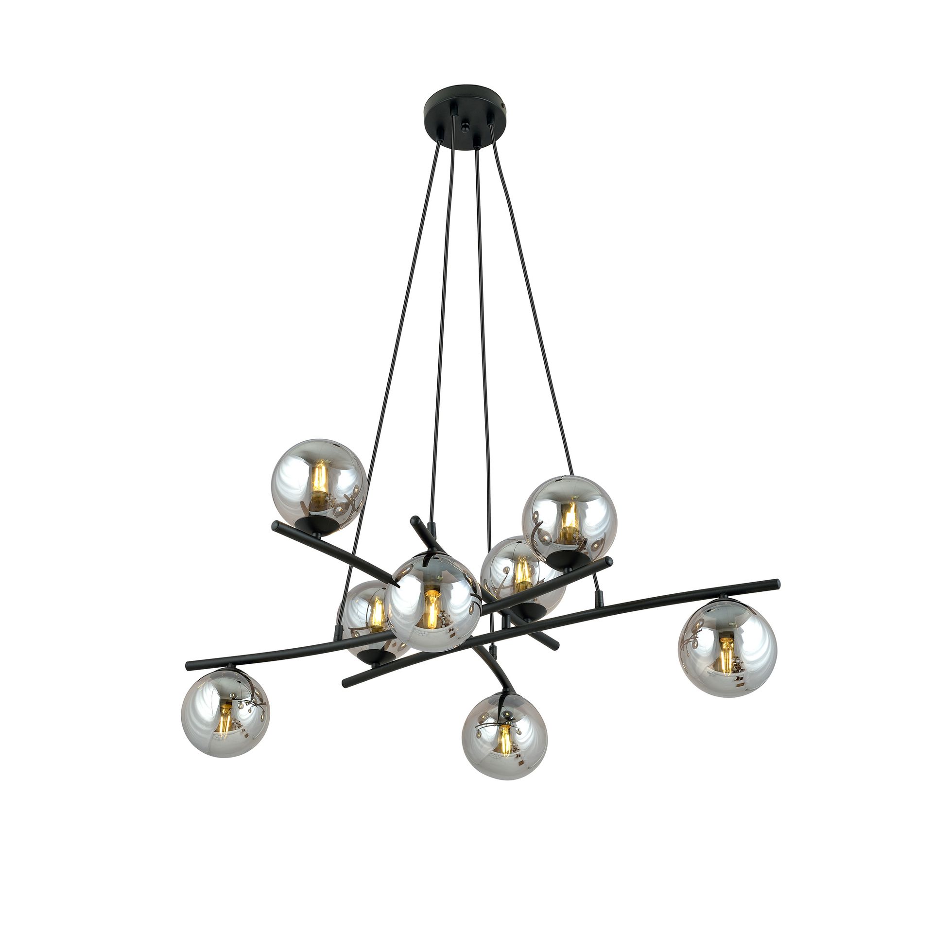 Lampa wisząca ESSA 8 8xE14 - czarny/grafitowy