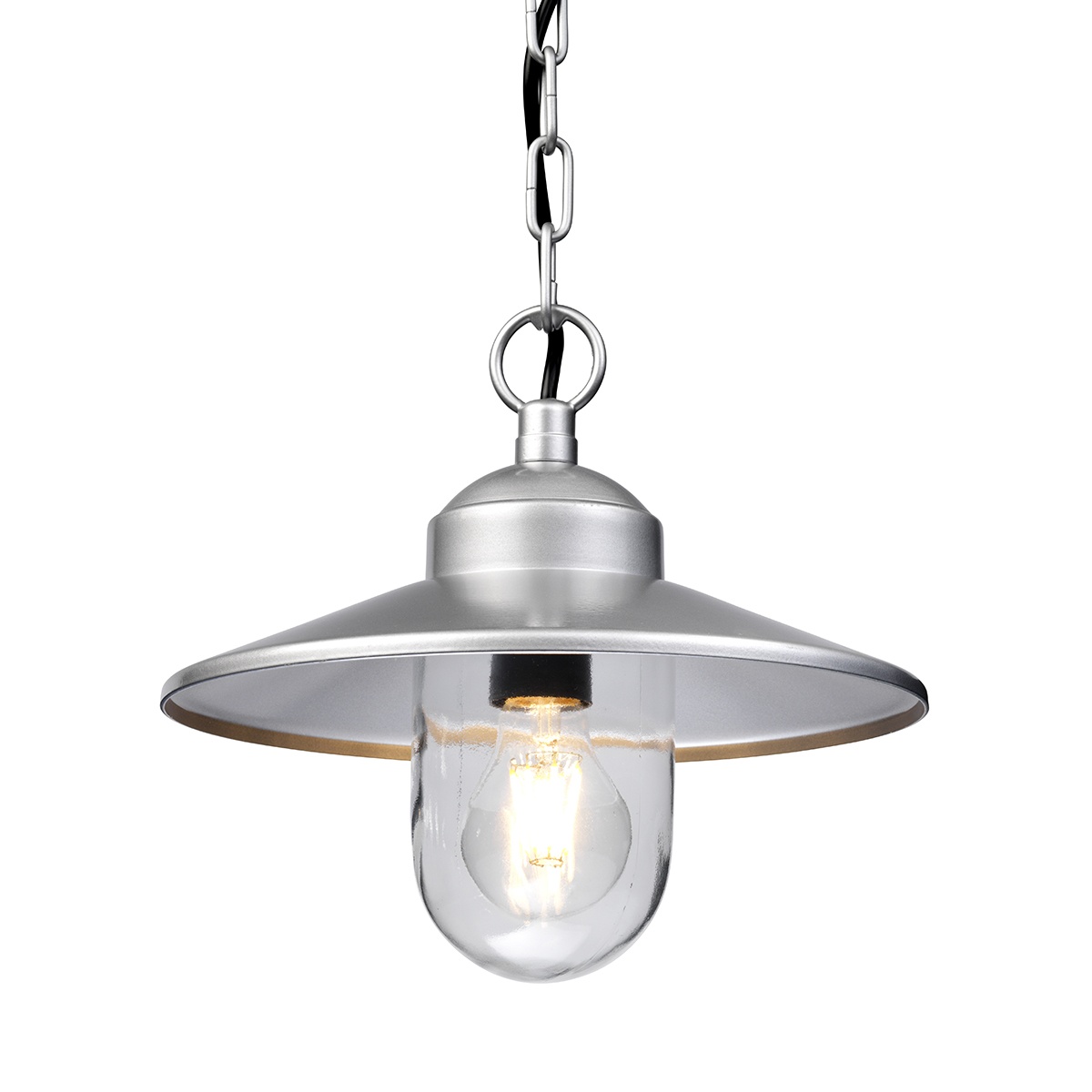 Lampa wisząca ogrodowa KLAMPENBORG E27 IP44 - srebrny