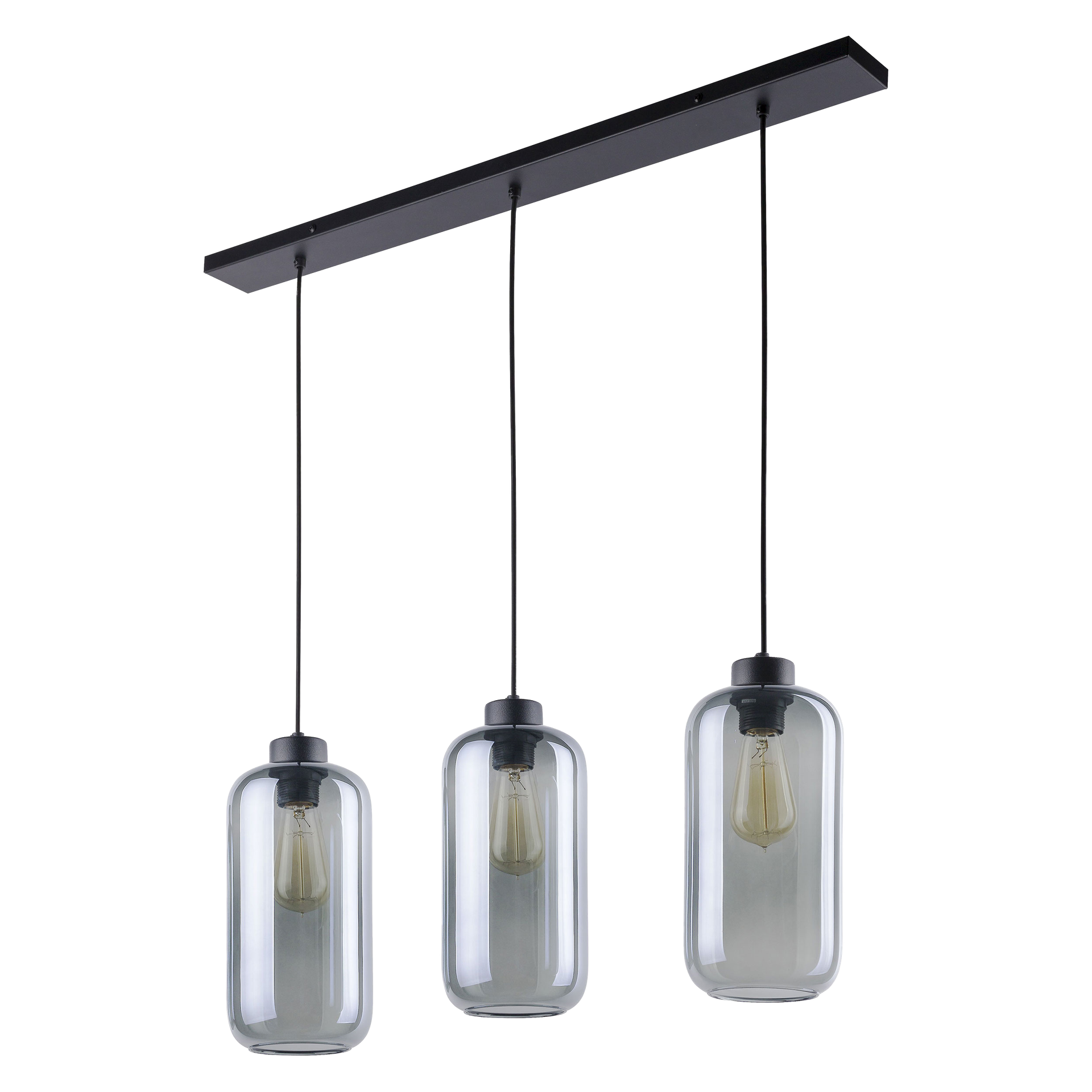 Lampa wisząca LAZIO 3xE27 - czarny/dymiony