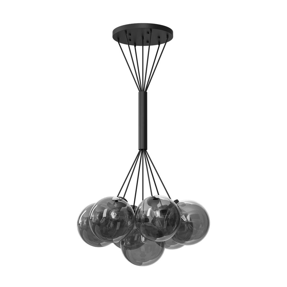 Lampa wisząca iO 7xE27 - czarny/dymiony