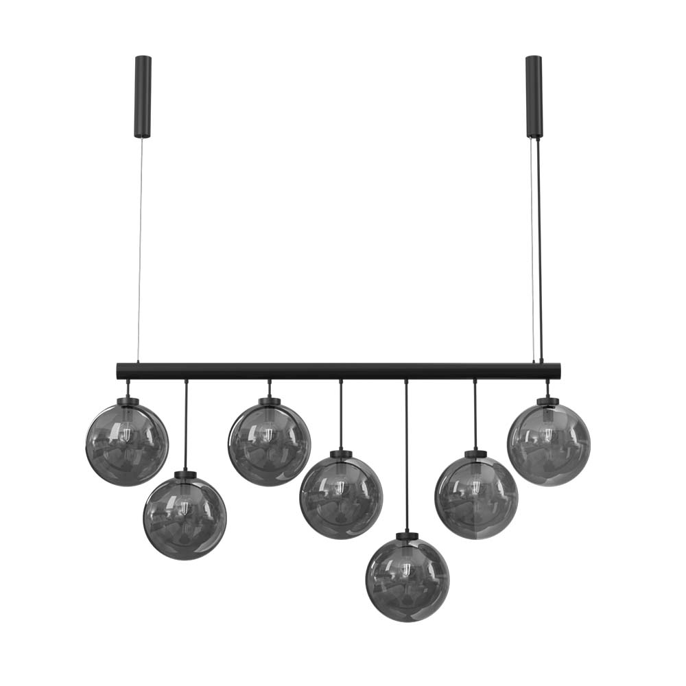 Lampa wisząca iO listwa 7xE27 - czarny/dymiony