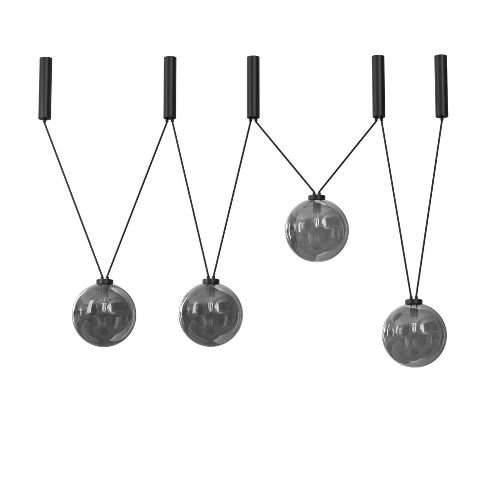 Lampa wisząca iO 4xE27 - czarny/dymiony