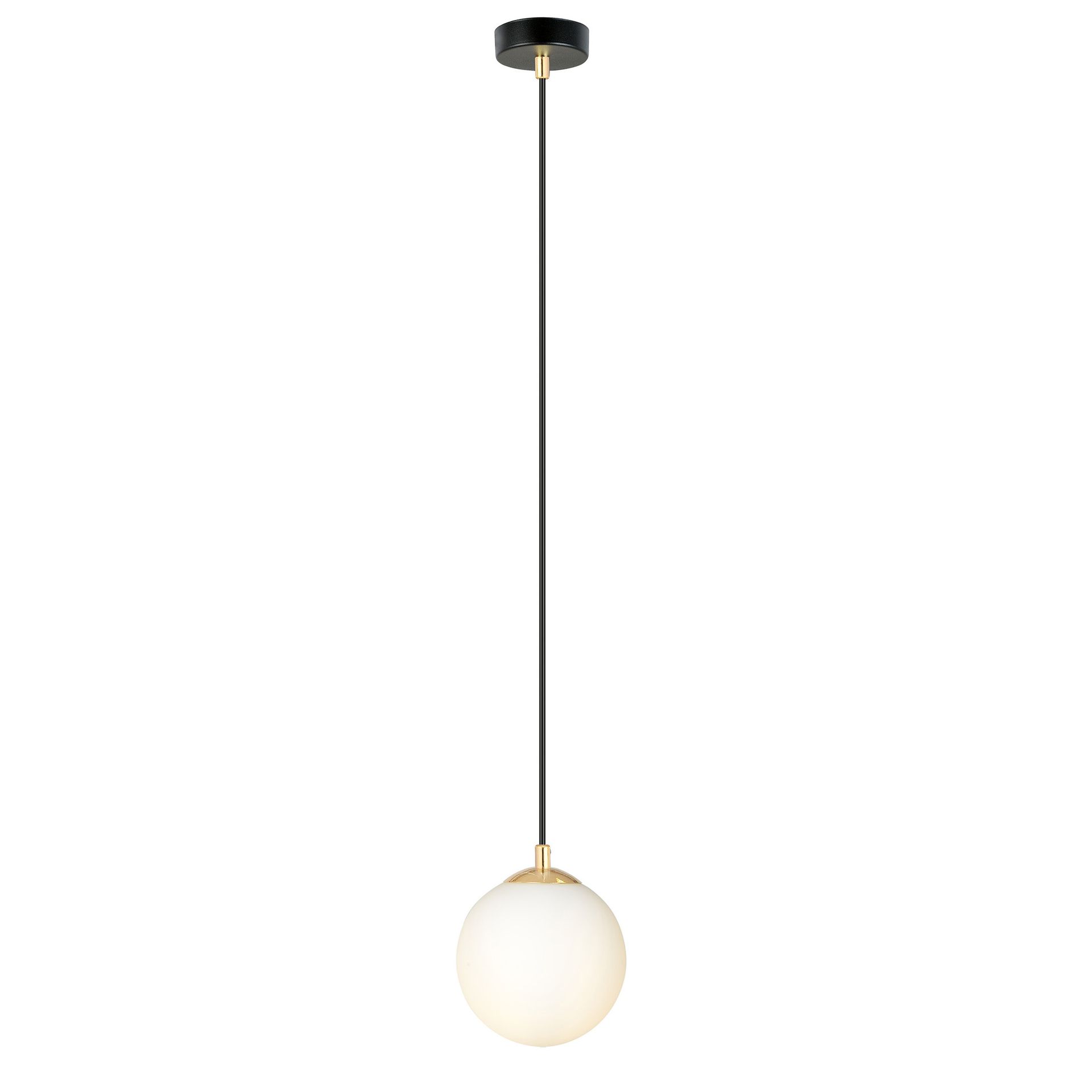 Lampa wisząca ROYAL 1 BLACK E14 - czarny/złoty/opal