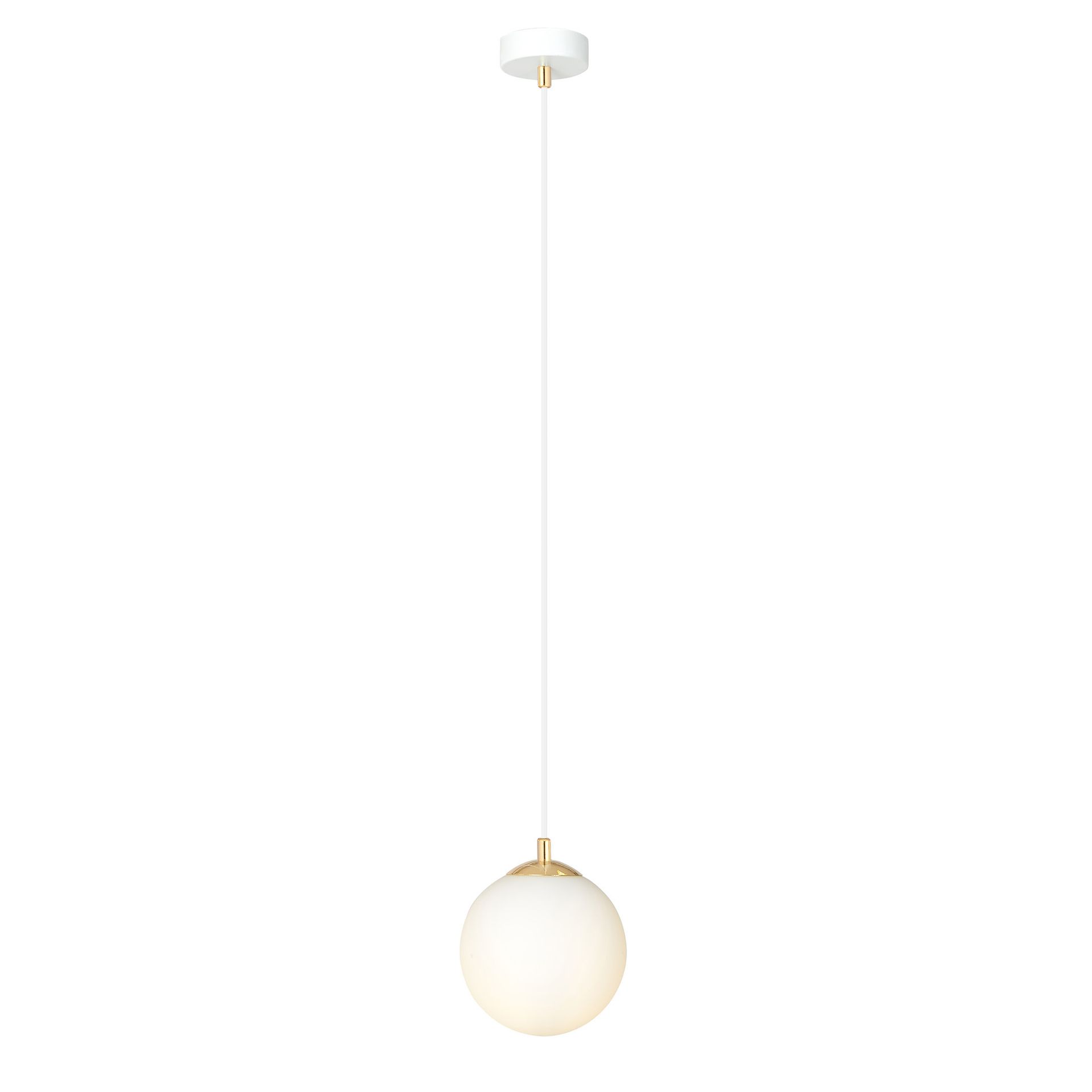 Lampa wisząca ROYAL 1 WHITE E14 - biały/złoty/opal