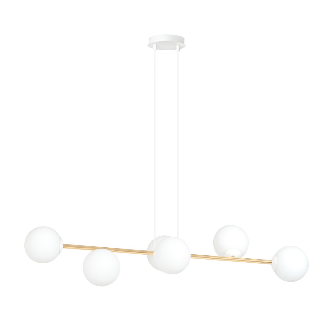 Lampa wisząca GRAVITY 6 WH OPAL 6xE14 - biały/złoty/opal