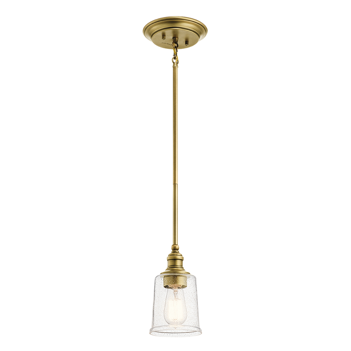 Lampa wisząca WAVERLY E27 - mosiądz/transparentny
