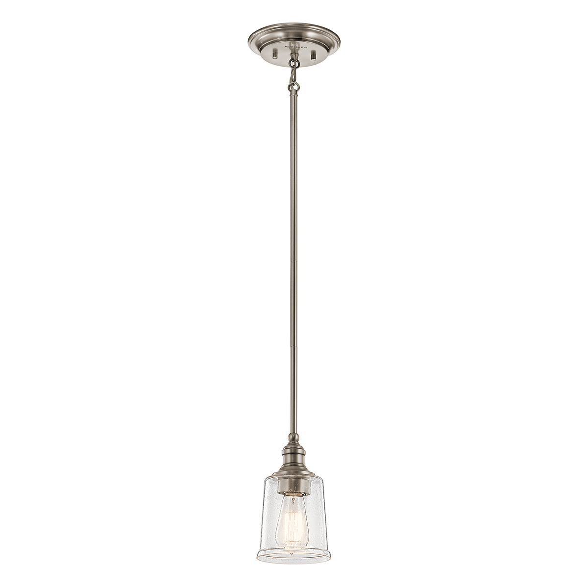 Lampa wisząca WAVERLY E27 - pewter/transparentny
