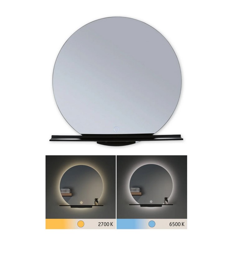 Lustro z półką MIRO 50 LED 11W 2700-6500K IP44 czarny