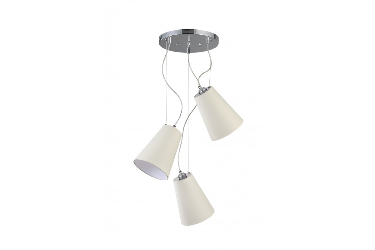 Lampa wisząca KASEL3 3xE27 - chrom/kremowy