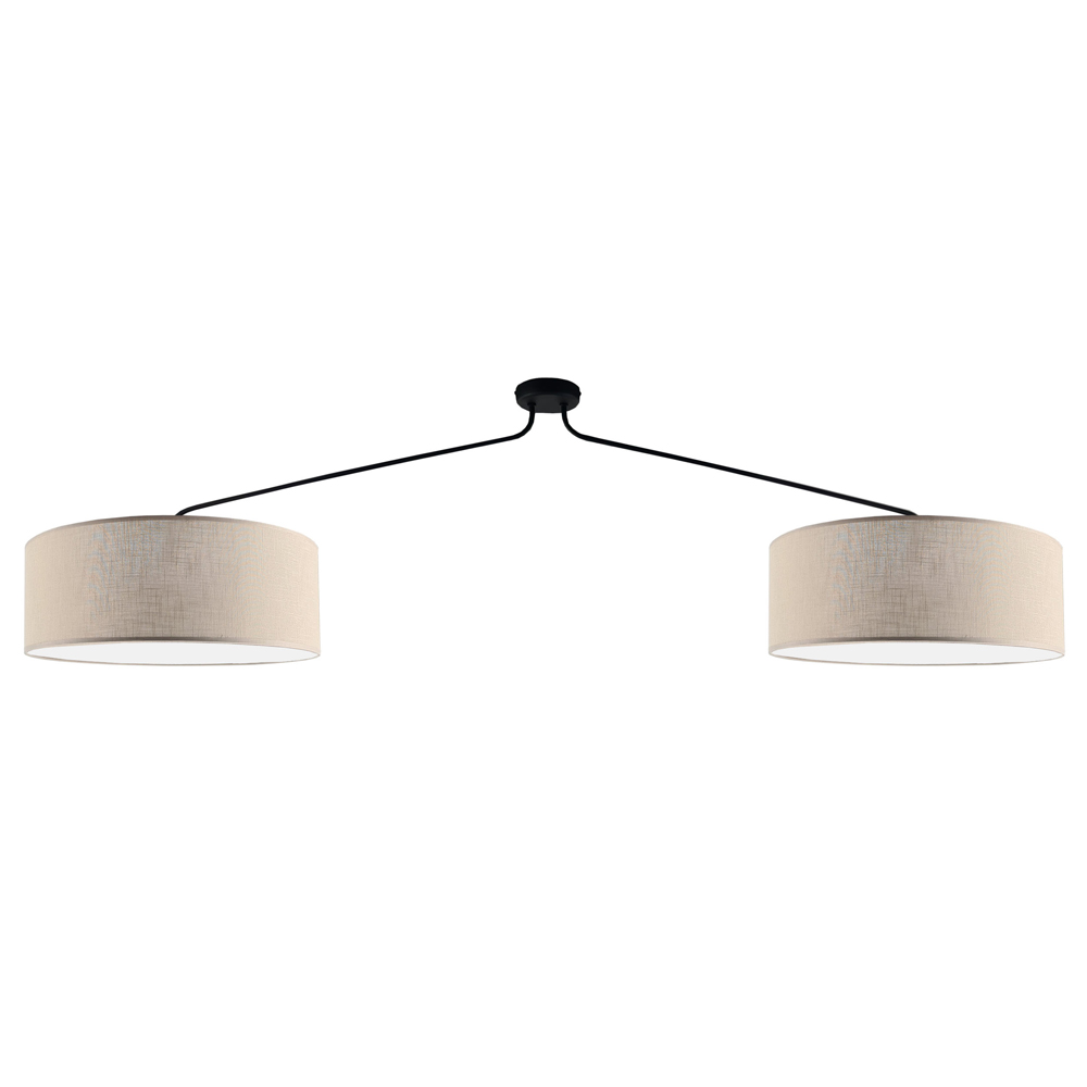 Lampa sufitowa LAMEGO 2Z 2xE27 - czarny/beżowy