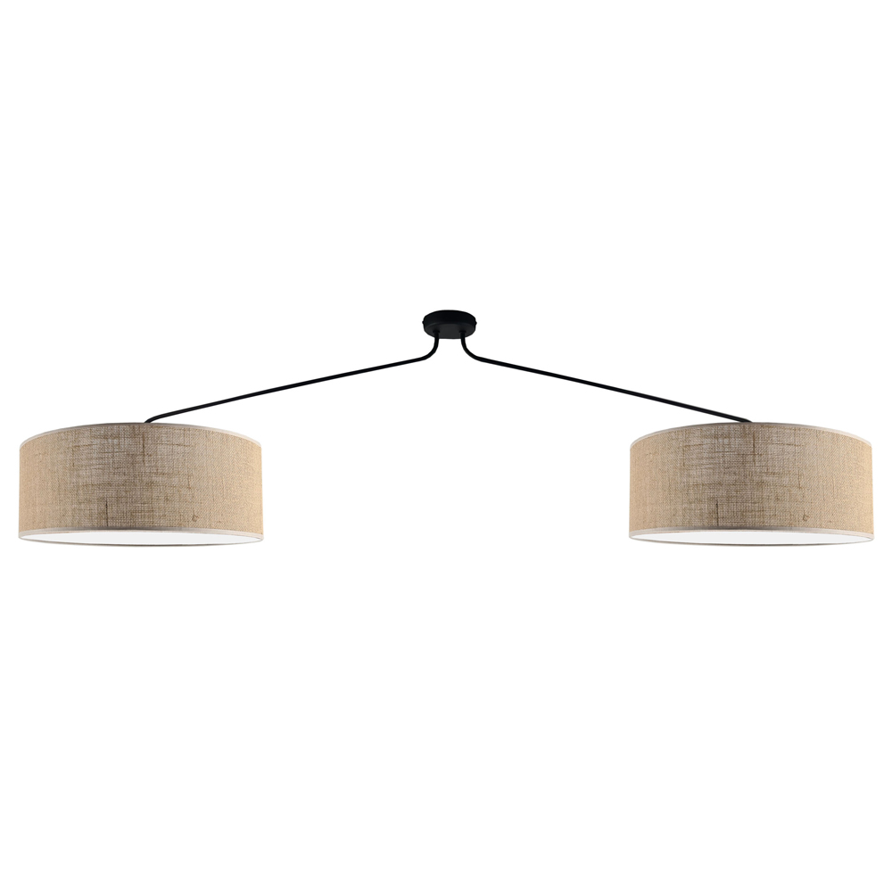 Lampa sufitowa LAMEGO 2Z 2xE27 - czarny/juta