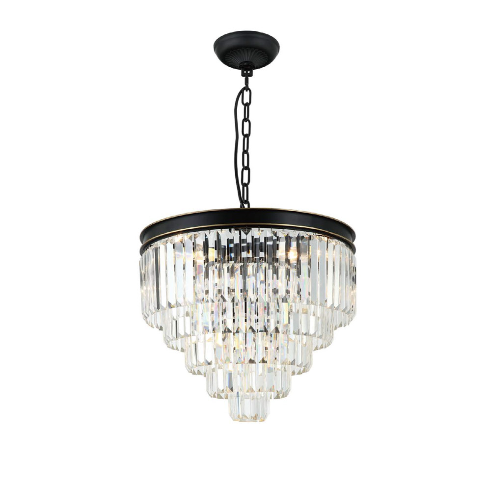 Lampa wisząca ARTICO 4xE14 - czarny/złoty/transparentny