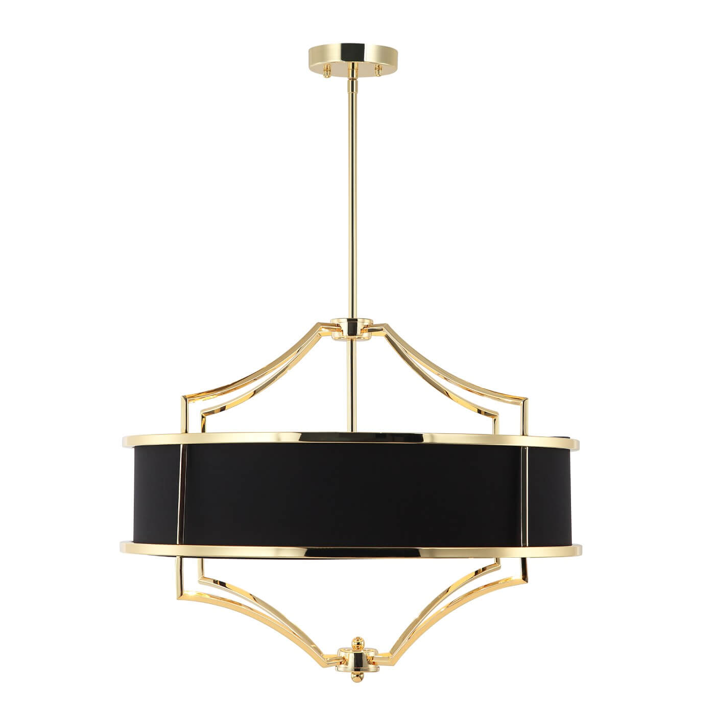 Lampa wisząca STESSO NERO M 4xE27 - złoty/czarny