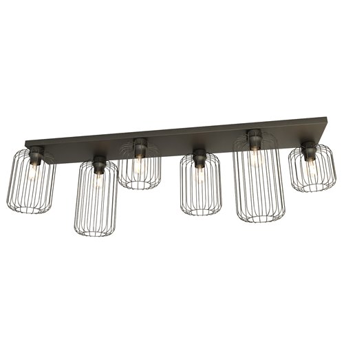 Lampa sufitowa BARN 6xE27 - czarny