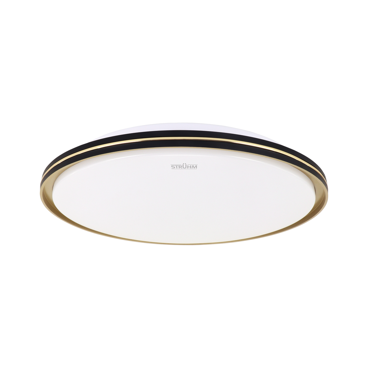 Plafon LED glamour czarny ze złotym paskiem FIESTA 24W 42cm zmienna barwa