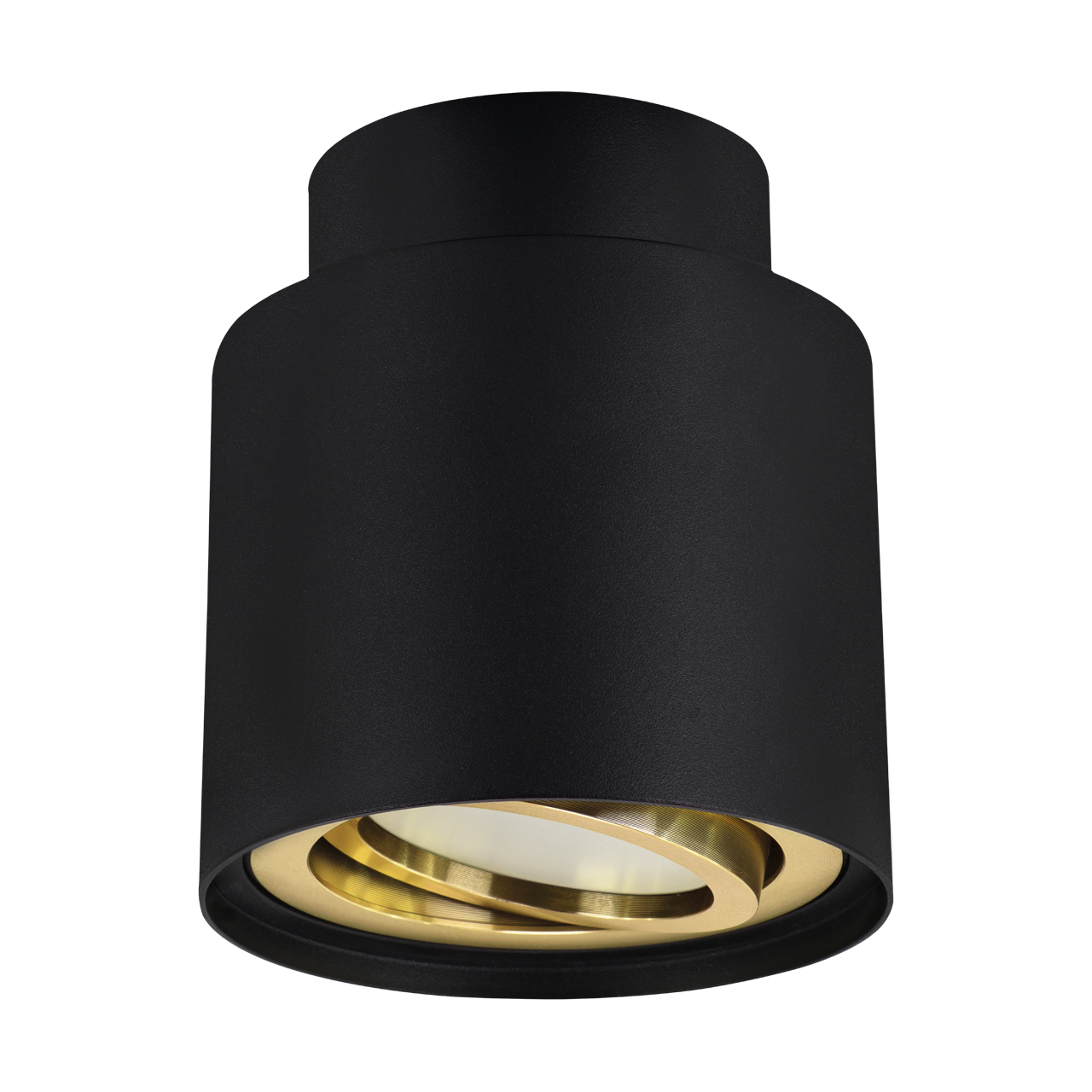 Lampa sufitowa glamour tuba okrągła regulowana HARIET GU10 czarny złoty