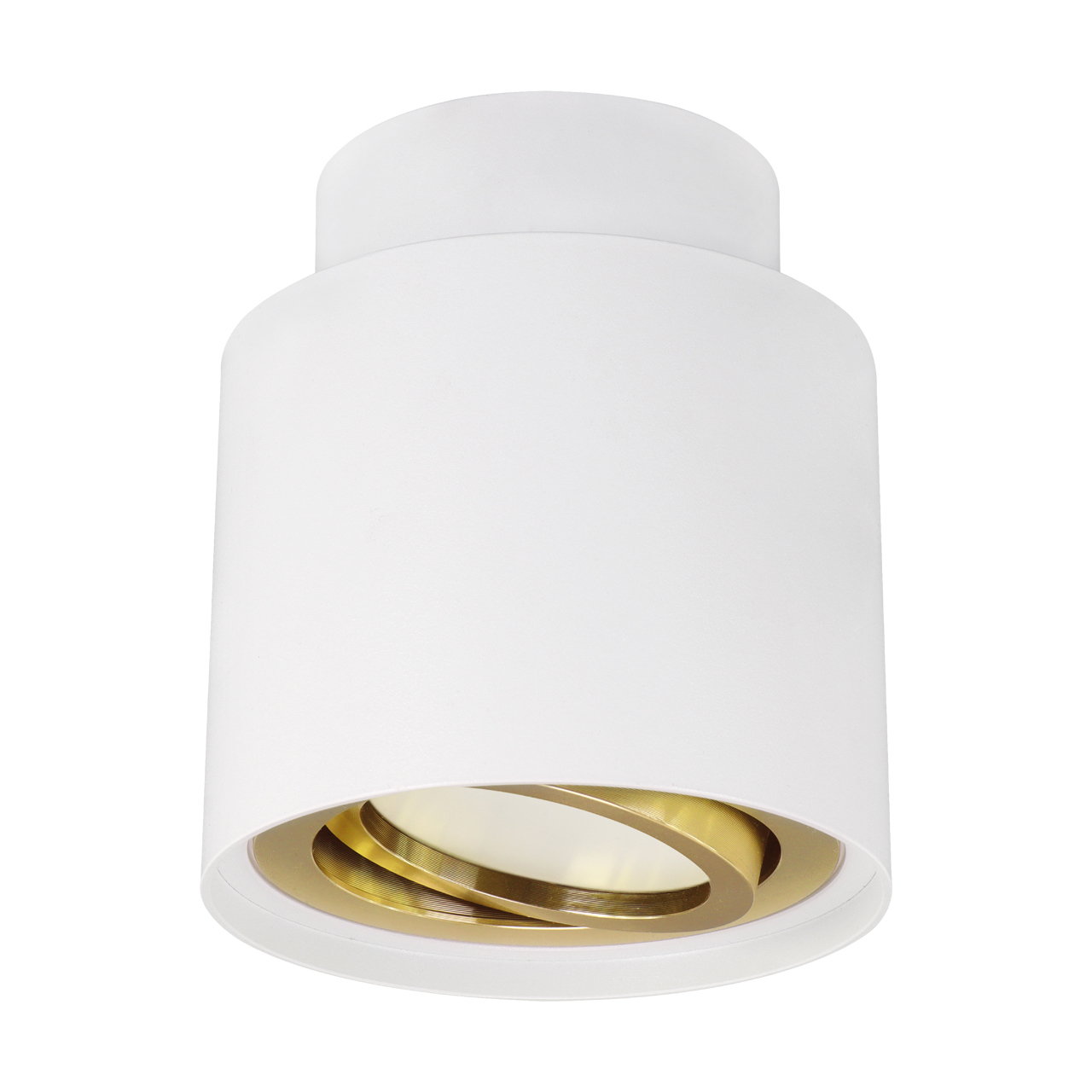 Lampa sufitowa glamour tuba okrągła regulowana HARIET GU10 biały złoty
