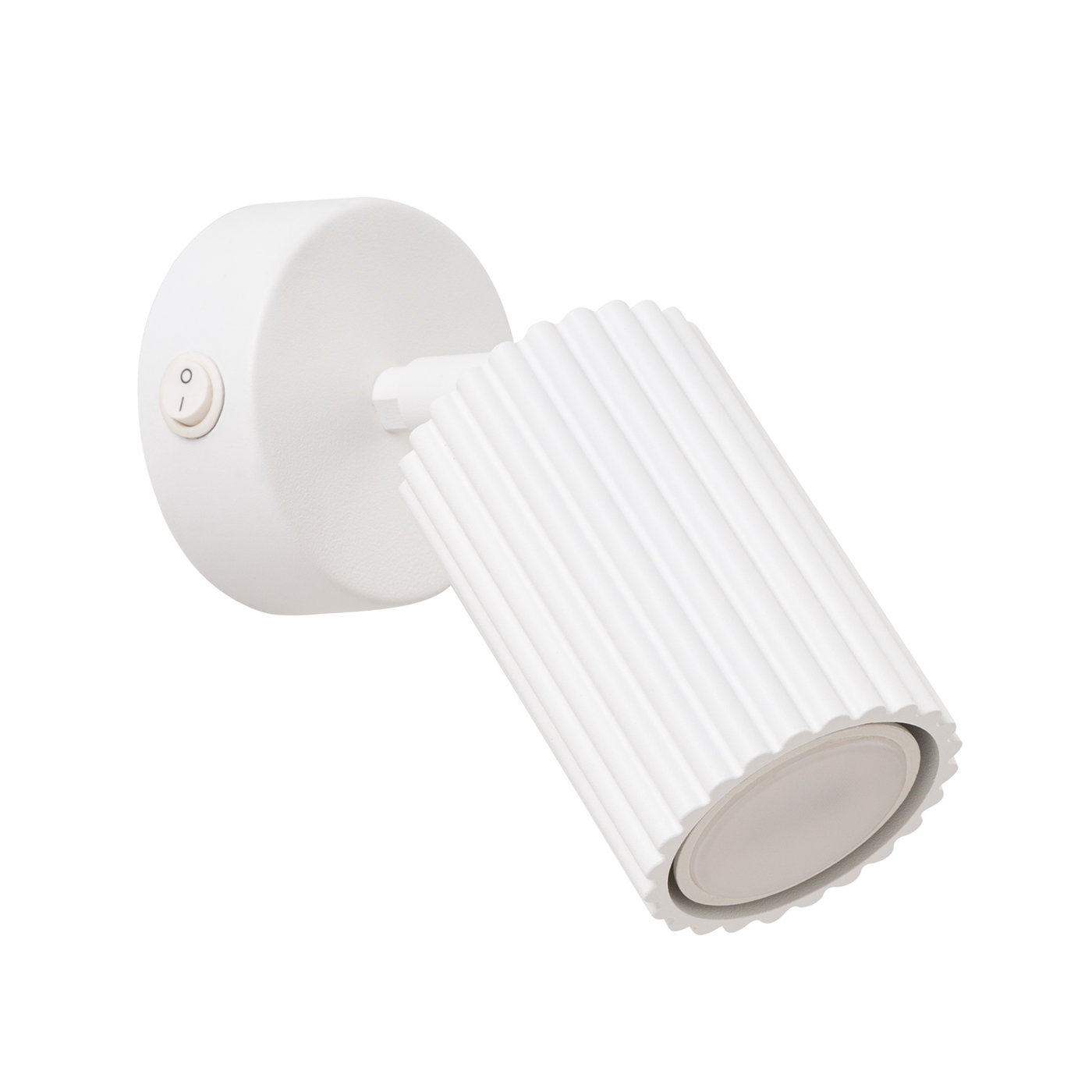 Lampa ścienna KARBON GU10 - biały z włącznikiem, podstawa okrągła
