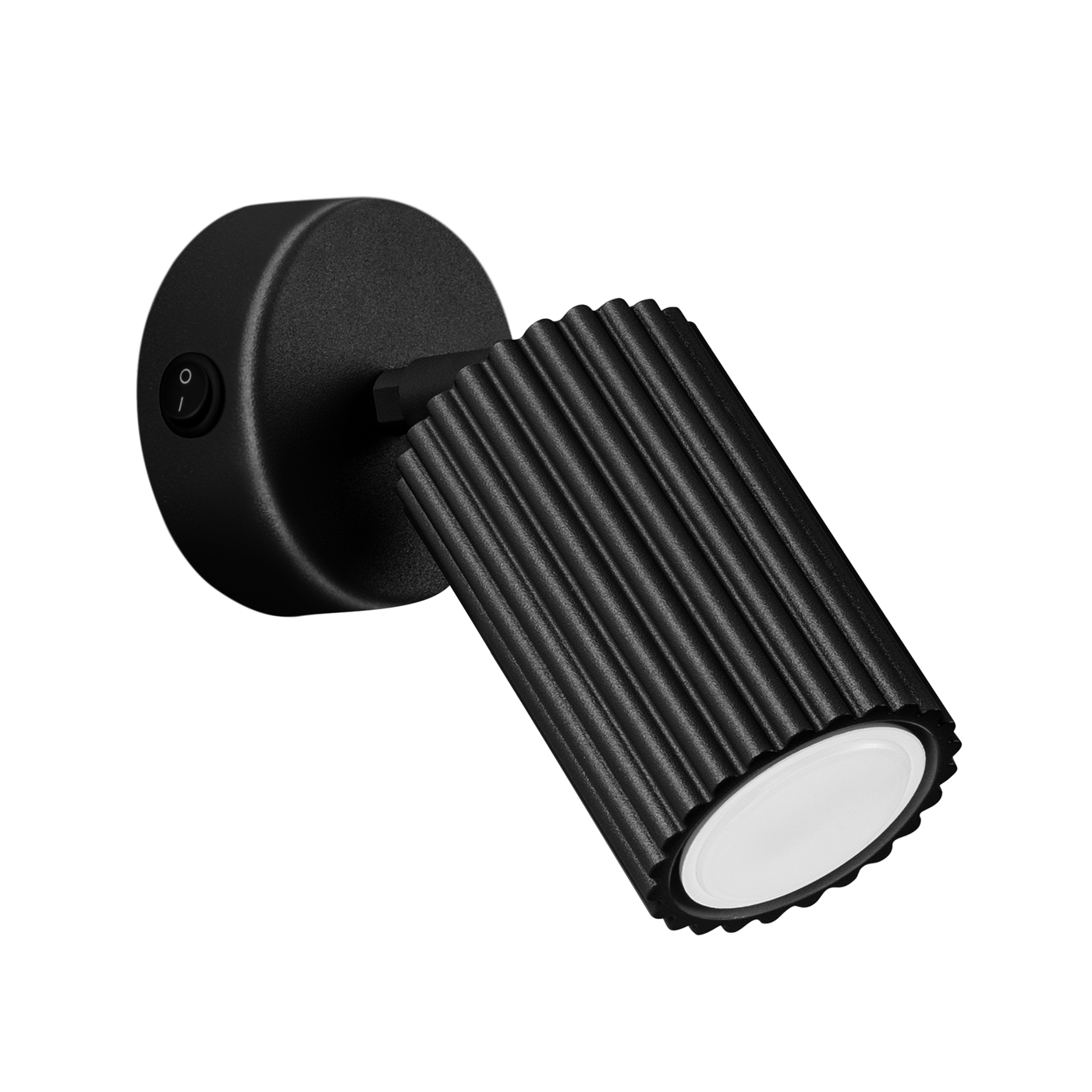 Lampa ścienna KARBON GU10 - czarny z włącznikiem, podstawa okrągła