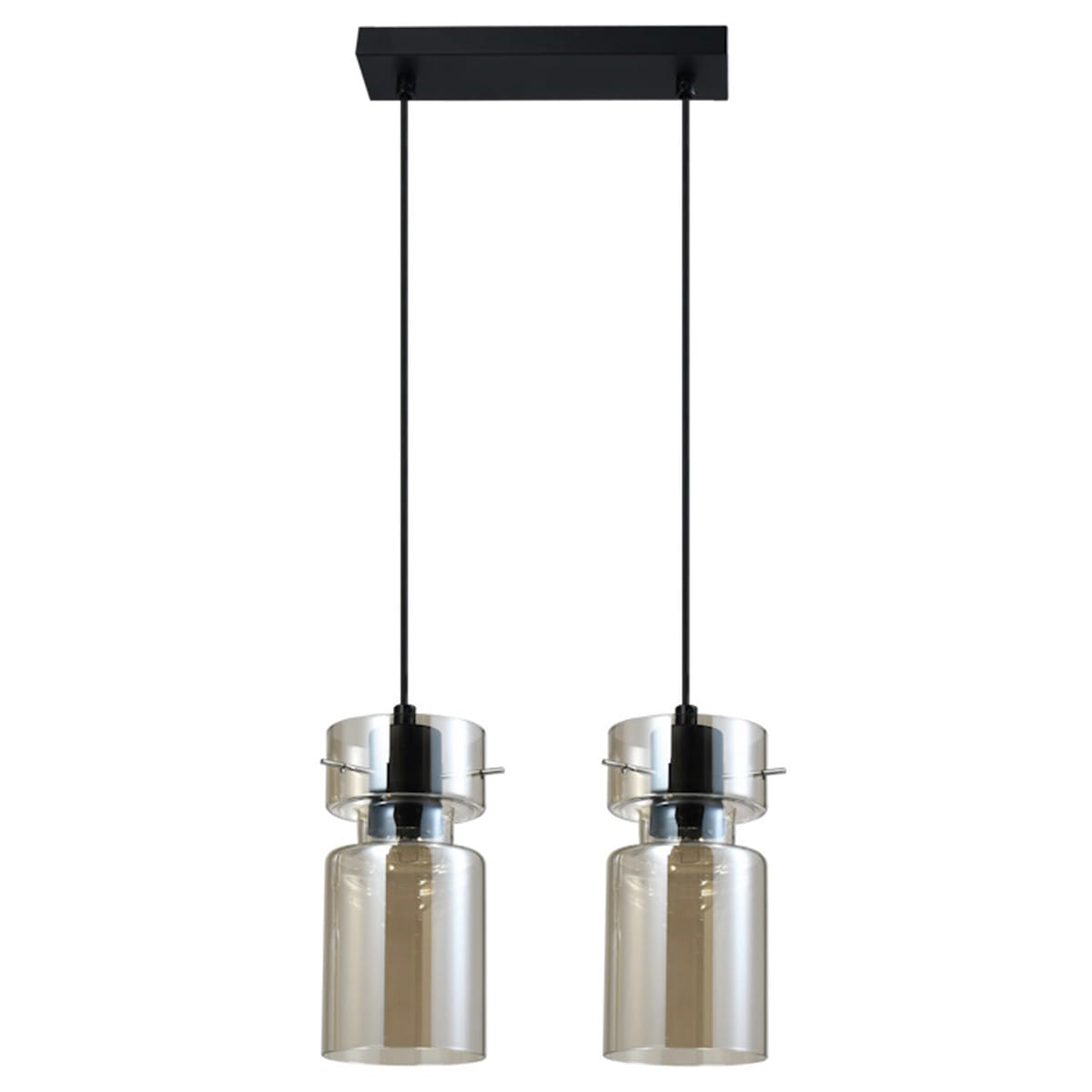 Lampa wisząca NIVIO 2xE27 - czarny/dymiony