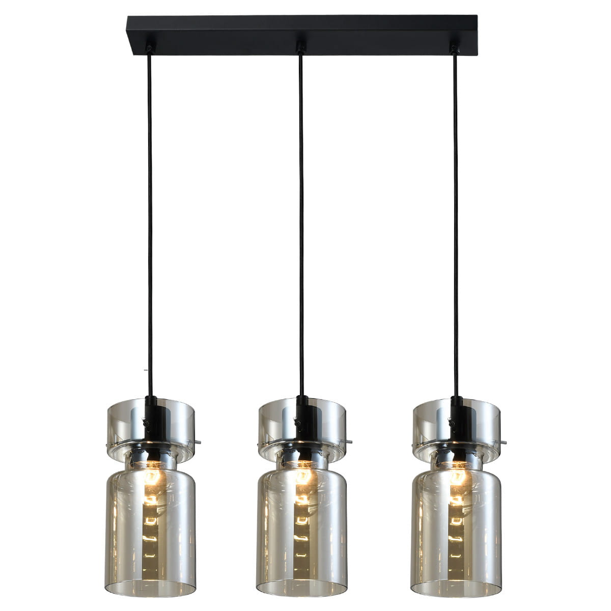 Lampa wisząca NIVIO 3xE27 - czarny/dymiony