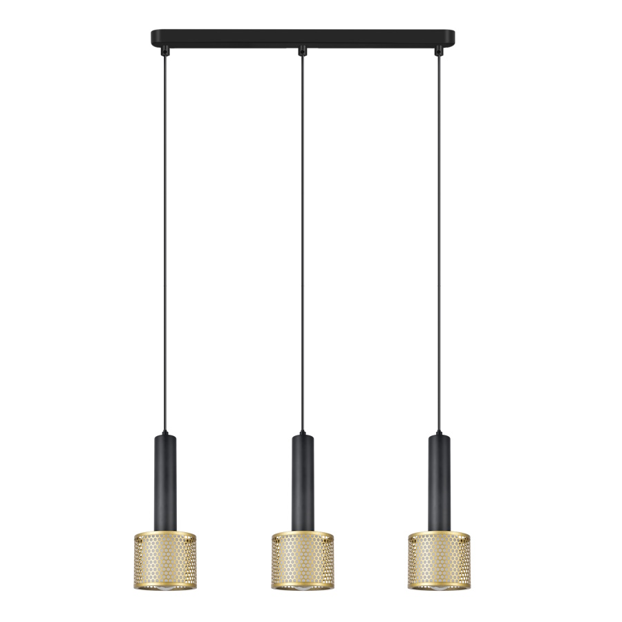 Lampa wisząca AMO 3xE27 - czarny/złoty