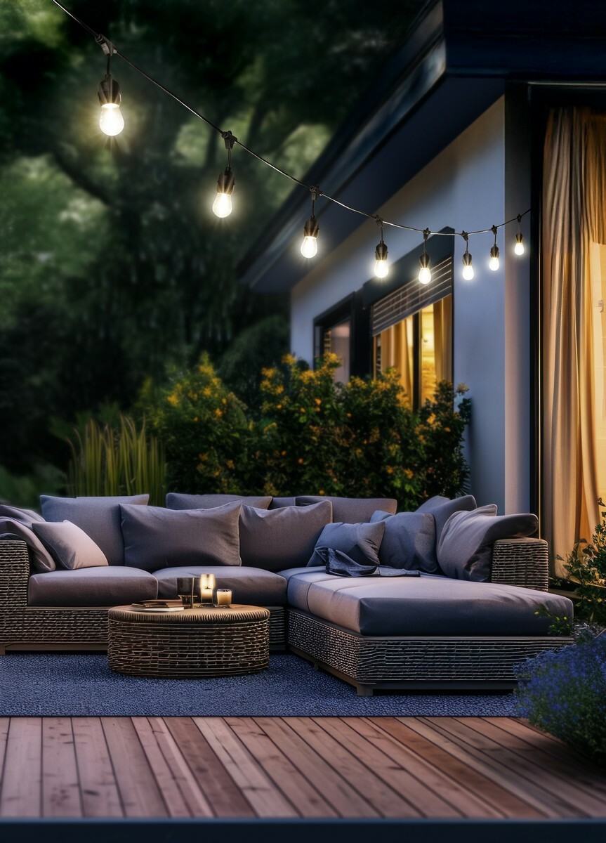 Girlanda ogrodowa CHAIN 10xE27 IP44 - czarny