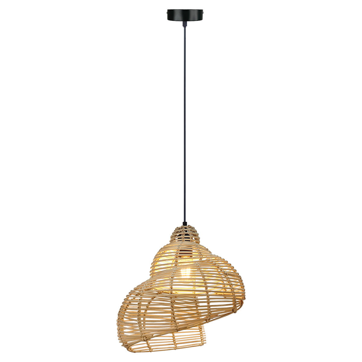 Lampa wisząca SHELLA E27 40 cm - ratan