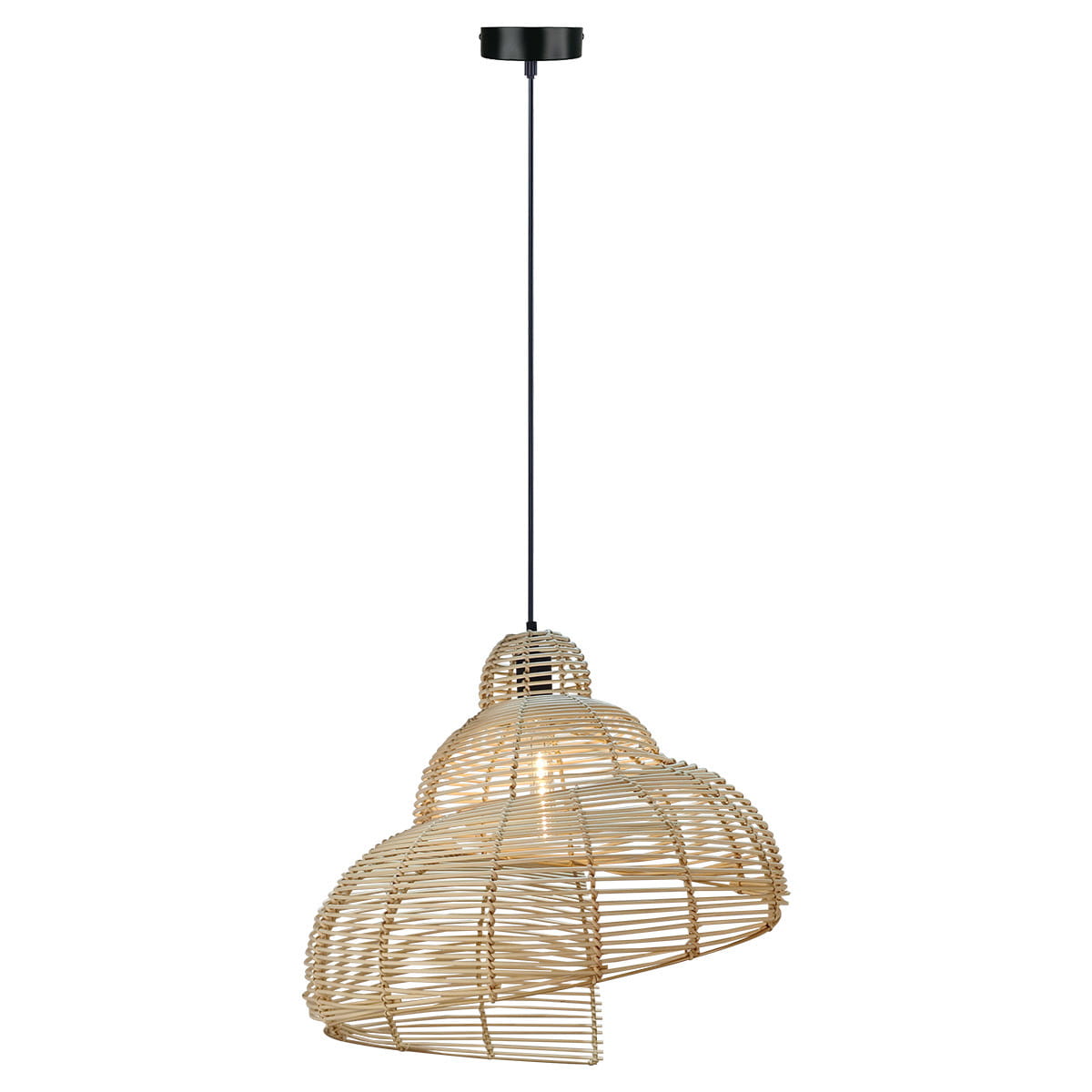 Lampa wisząca SHELLA E27 60 cm - ratan