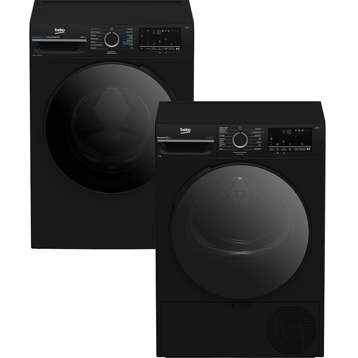 Zestaw AGD Beko Pralka BM3WFT48415PBDC 8kg + Suszarka BM3T48249PBDC 8kg